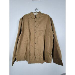 Shaver Lake Men's Long Sleeve Outdoor Collared Button Up Shirt Brown XL NEW